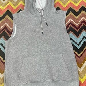 Gray Sleeveless Hoodie Sweater Mens zyia xxl